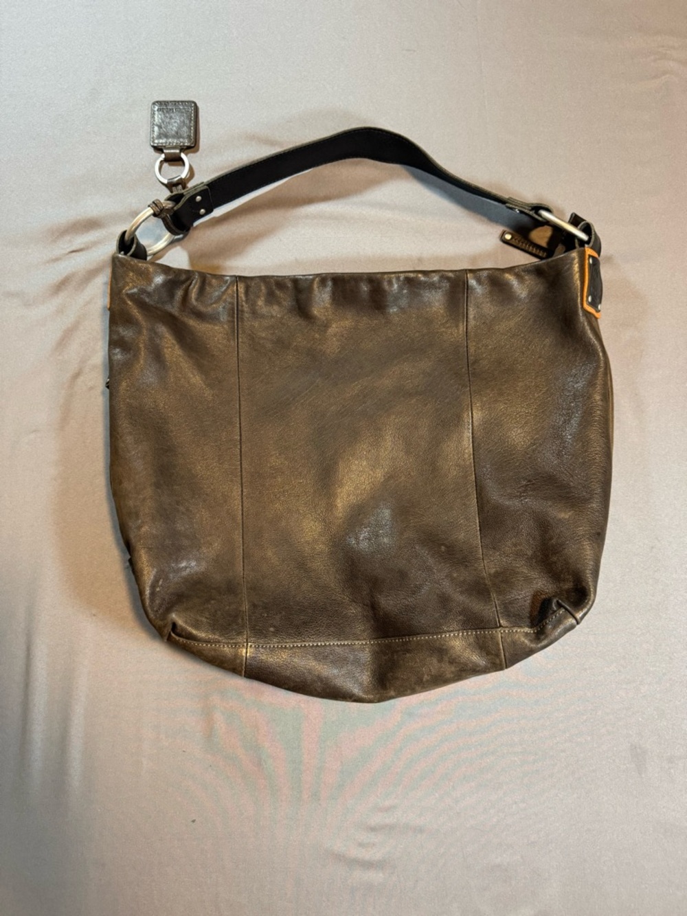 Ellington Large Brown Leather Hobo Bag with Ring Charm - Picture 4 of 6